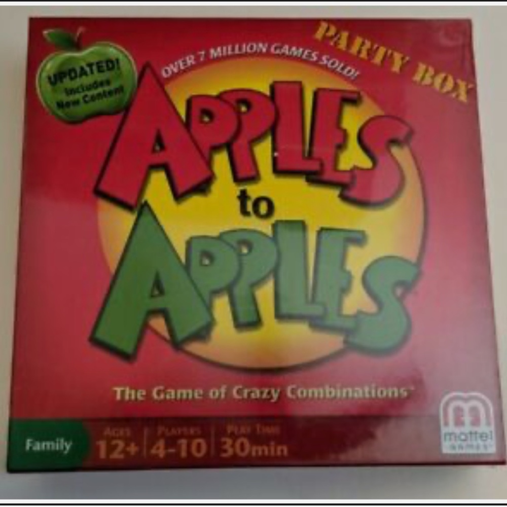 Apples to Apples Party Box Card Game, UPDATED CONTENT, New Sealed, Mattel Games